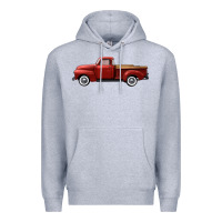 Heather Grey western red truck right side view Premium Hoodie - FaDigitalArtStudio