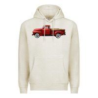 Oatmeal Heather western red truck right side view Premium Hoodie - FaDigitalArtStudio