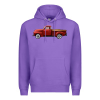Purple western red truck right side view Premium Hoodie - FaDigitalArtStudio