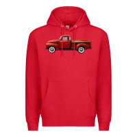 Red western red truck right side view Premium Hoodie - FaDigitalArtStudio