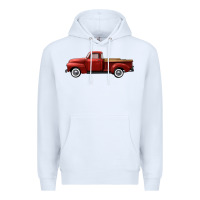 White western red truck right side view Premium Hoodie - FaDigitalArtStudio