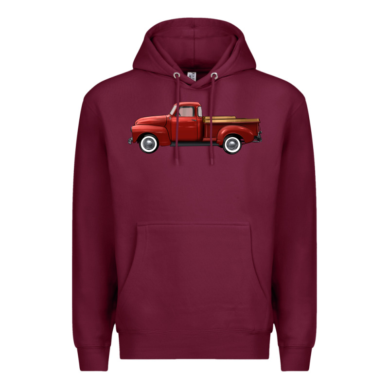 Western Red Truck Right Side View Premium Hoodie by FaDigitalArtStudio | Teevron