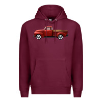Burgundy western red truck right side view Premium Hoodie - FaDigitalArtStudio