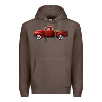 Coffee western red truck right side view Premium Hoodie - FaDigitalArtStudio