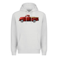 Dove Grey western red truck right side view Premium Hoodie - FaDigitalArtStudio
