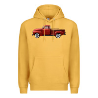 Mustard western red truck right side view Premium Hoodie - FaDigitalArtStudio
