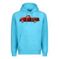 Ocean Blue western red truck right side view Premium Hoodie - FaDigitalArtStudio