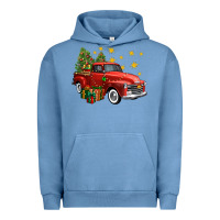 Pigment Pebble Blue christmas truck Urban Hoodie - FaDigitalArtStudio