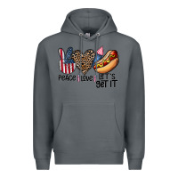 Rock peace love let's get it Premium Hoodie - CowhideDigitalArt