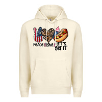 Sandshell peace love let's get it Premium Hoodie - CowhideDigitalArt