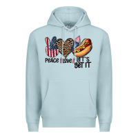 Blue Mist peace love let's get it Premium Hoodie - CowhideDigitalArt