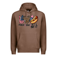 Chestnut peace love let's get it Premium Hoodie - CowhideDigitalArt