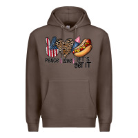 Coffee peace love let's get it Premium Hoodie - CowhideDigitalArt