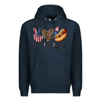 Navy peace love let's get it Premium Hoodie - CowhideDigitalArt