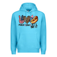 Ocean Blue peace love let's get it Premium Hoodie - CowhideDigitalArt