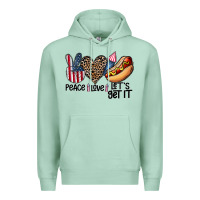 Seafoam peace love let's get it Premium Hoodie - CowhideDigitalArt