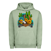 Pigment Oil Green western truck Horseshoe Urban Hoodie - HRA Design Shop