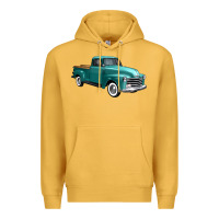 Mustard western truck 34 view Premium Hoodie - FaDigitalArtStudio