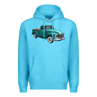 Ocean Blue western truck 34 view Premium Hoodie - FaDigitalArtStudio