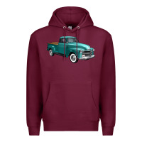 Burgundy western truck 34 view Premium Hoodie - FaDigitalArtStudio