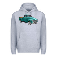Heather Grey western truck 34 view Premium Hoodie - FaDigitalArtStudio