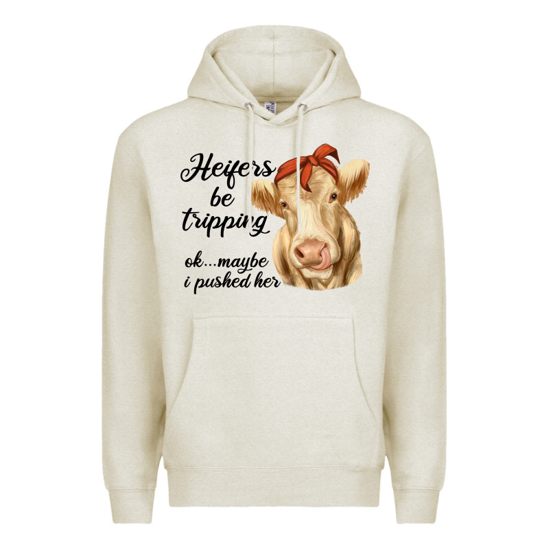 Heifer's Be Trippin' Charolais Cow Premium Hoodie by RanaPortraitStore | Teevron