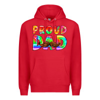 Red proud dad Premium Hoodie - HRA Design Shop