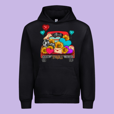 Western Truck With Heart Urban Hoodie Designed By Hra Design Shop