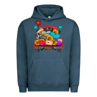 Pigment Midnight Navy western truck with heart Urban Hoodie - HRA Design Shop