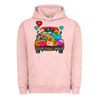 Pigment Salmon western truck with heart Urban Hoodie - HRA Design Shop