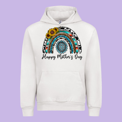 Happy Mother's Day Rainbow Urban Hoodie Designed By Cowhidedigitalart