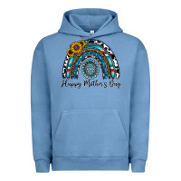 Pigment Pebble Blue happy mother's day rainbow Urban Hoodie - CowhideDigitalArt