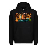 Black cozy season Premium Hoodie - RacoonDesign
