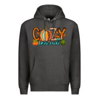Charcoal Heather cozy season Premium Hoodie - RacoonDesign