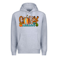 Heather Grey cozy season Premium Hoodie - RacoonDesign
