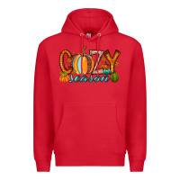Red cozy season Premium Hoodie - RacoonDesign