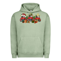 Pigment Oil Green christmas trucks Urban Hoodie - FaDigitalArtStudio