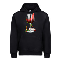 Black christmas wine glass Urban Hoodie - FaDigitalArtStudio