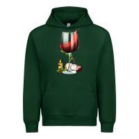 Forest Green christmas wine glass Urban Hoodie - FaDigitalArtStudio