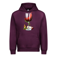 Mauve Wine christmas wine glass Urban Hoodie - FaDigitalArtStudio