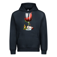 Navy christmas wine glass Urban Hoodie - FaDigitalArtStudio