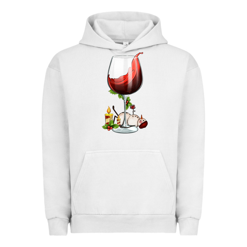 Christmas Wine Glass Urban Hoodie by FaDigitalArtStudio | Teevron