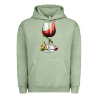 Pigment Oil Green christmas wine glass Urban Hoodie - FaDigitalArtStudio
