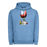 Pigment Pebble Blue christmas wine glass Urban Hoodie - FaDigitalArtStudio
