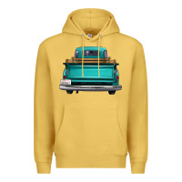 Antique Gold western truck back view 2 Premium Hoodie - FaDigitalArtStudio