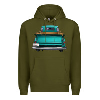 Army Green western truck back view 2 Premium Hoodie - FaDigitalArtStudio