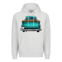 Dove Grey western truck back view 2 Premium Hoodie - FaDigitalArtStudio