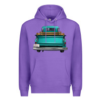 Purple western truck back view 2 Premium Hoodie - FaDigitalArtStudio