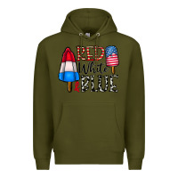 Army Green red white blue Premium Hoodie - CowhideDigitalArt