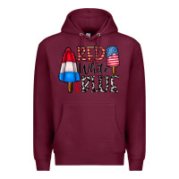 Burgundy red white blue Premium Hoodie - CowhideDigitalArt